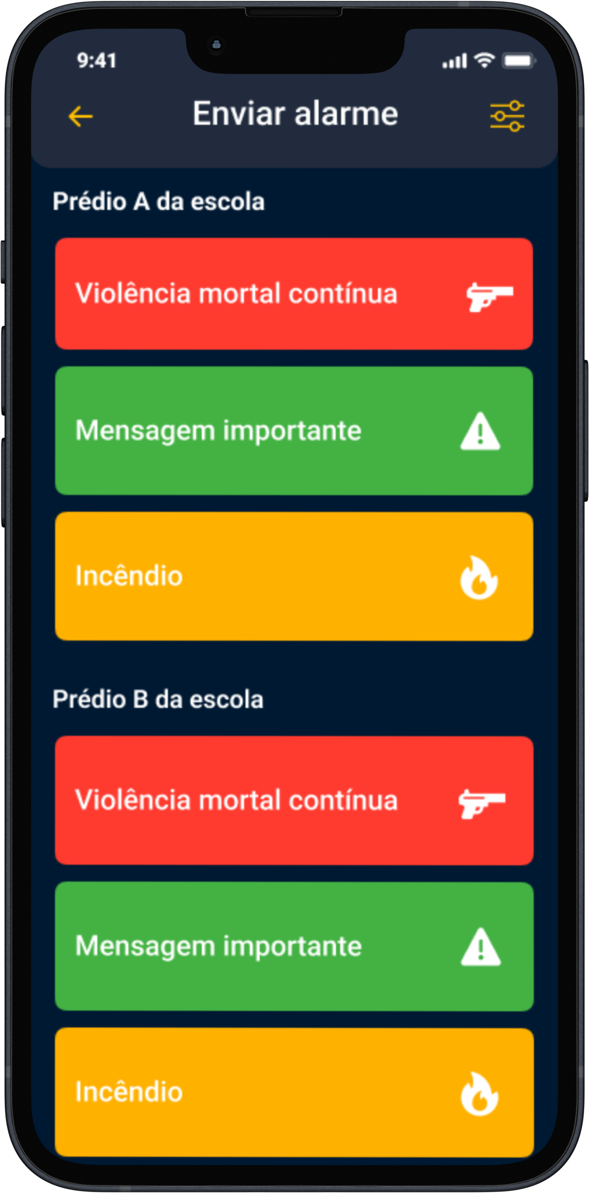 Crie seus próprios botões de alarme